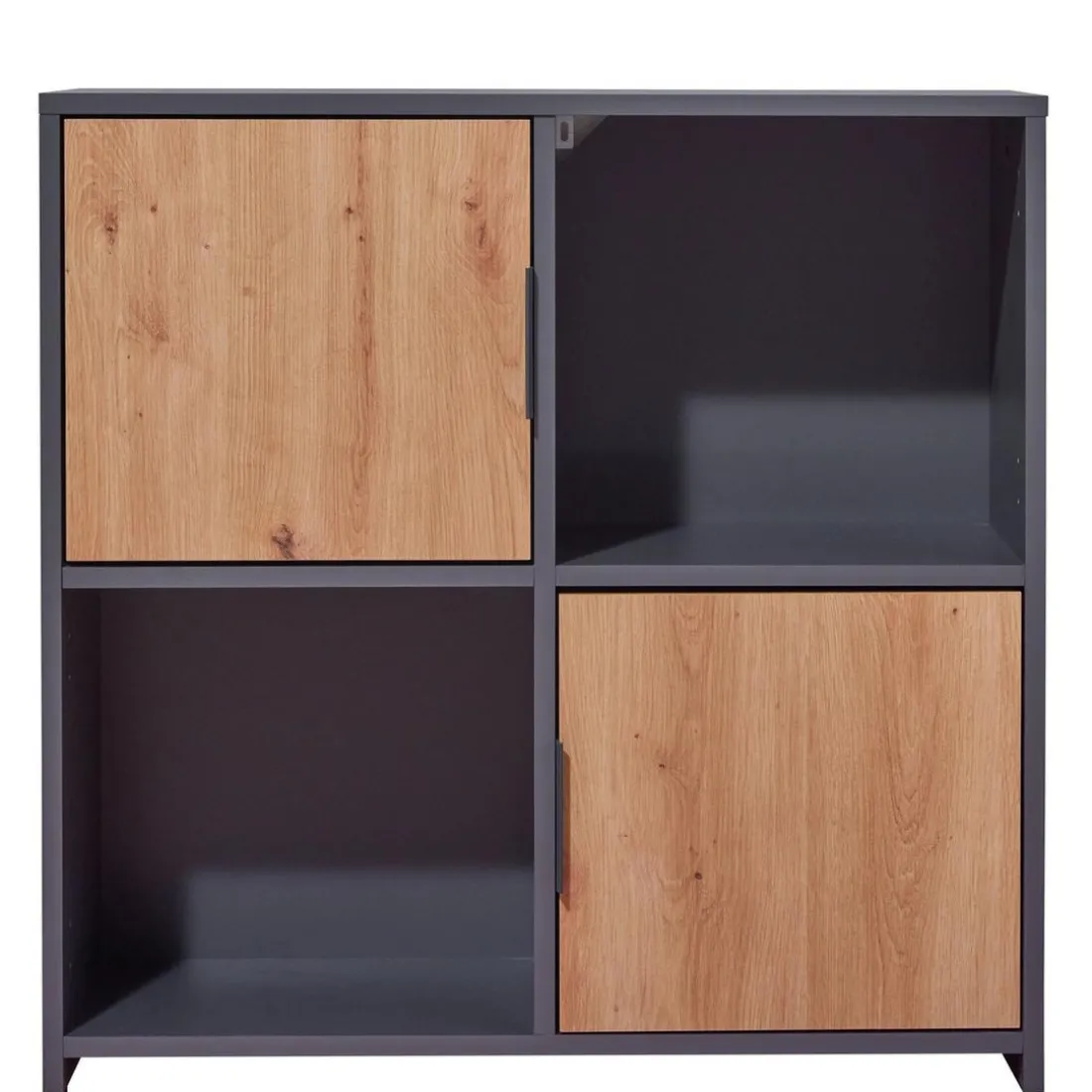 Étagère PEPETO 2 tiroirs chêne Artisan /anthracite