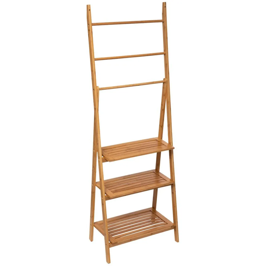 Étagère porte-serviette 3 niveaux bambou