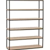 Étagère style industriel 'LIBERTY' en bois finition naturelle et métal noir