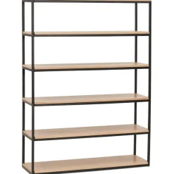Étagère style industriel 'LIBERTY' en bois finition naturelle et métal noir
