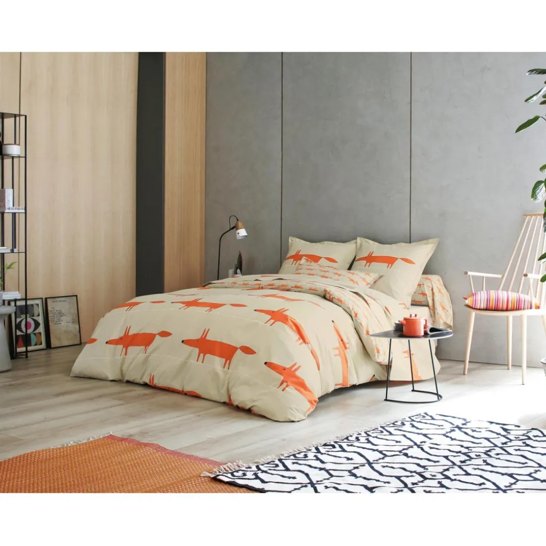 Taie d'oreiller ou de traversin MR FOX - MANDARINE
