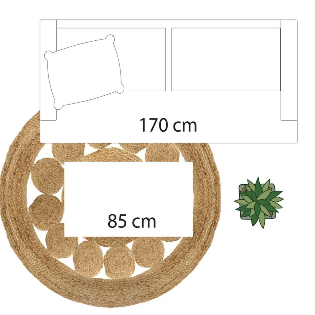 Tapis ajouré vent jute D120