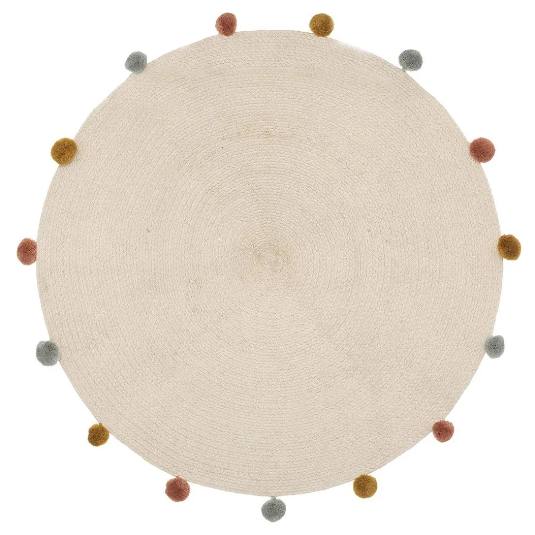Tapis arlequin avec pompons D90cm