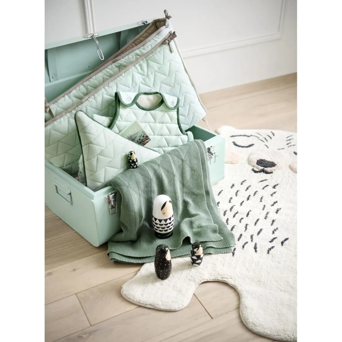 Tapis bébé ours en Coton crème