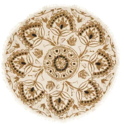 Tapis Box coton imprimé mandala ocre