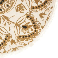 Tapis Box coton imprimé mandala ocre