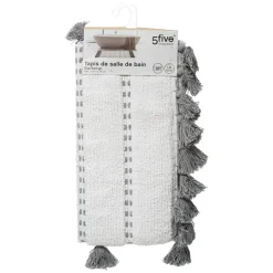 Tapis Coton Pom-pom Gris 50 x 75