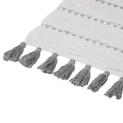 Tapis Coton Pom-pom Gris 50 x 75