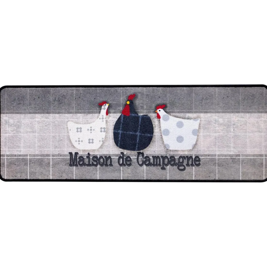 Tapis de Cuisine Poules DORKING Gris