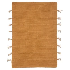 Tapis en coton avec pompon en jute
