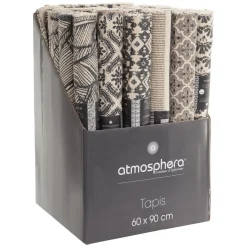 Tapis en Coton Imprimé Box Gris modèle A