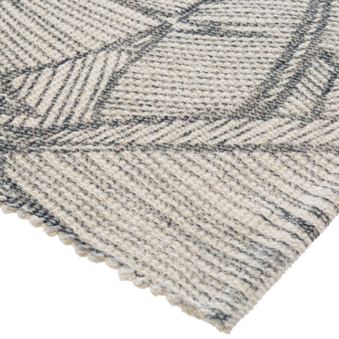 Tapis en Coton Imprimé Box Gris modèle A