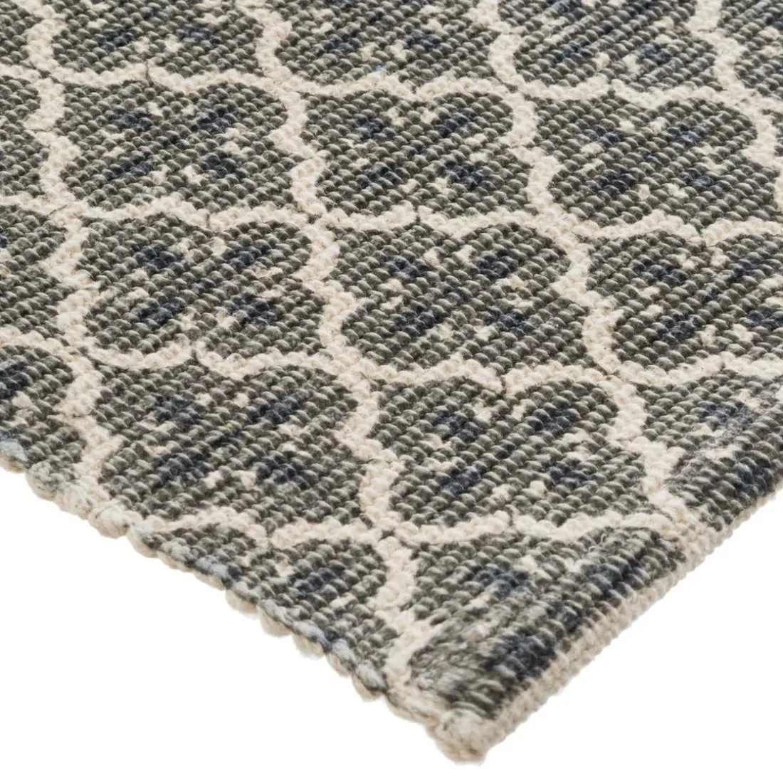 Tapis en Coton Imprimé Box Gris modèle D