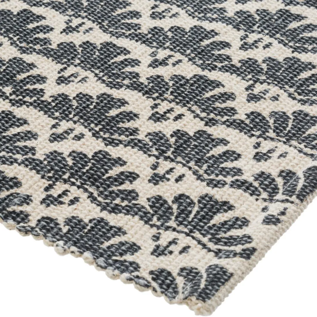 Tapis en Coton Imprimé Box Gris modèle B
