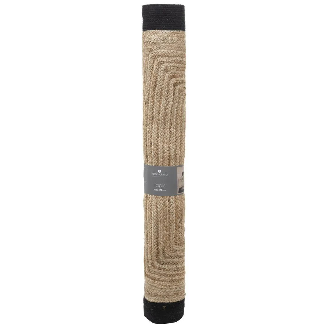 Tapis en Jute à Bord Noir