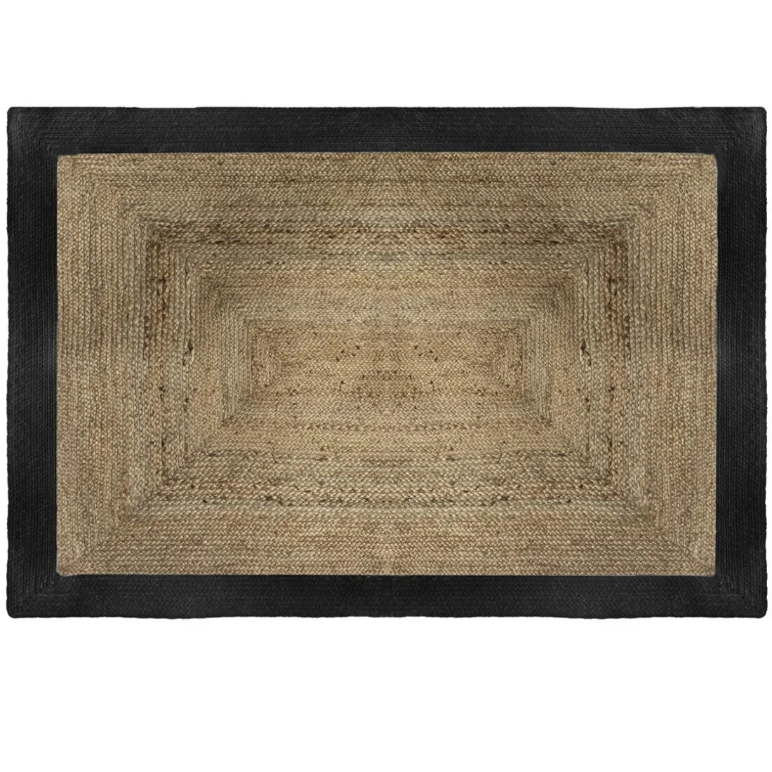 Tapis en Jute à Bord Noir