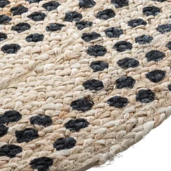Tapis en Jute Rond Imprimé pois Living