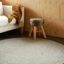 TAPIS EN LAINE GRIS L