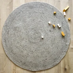 TAPIS EN LAINE GRIS L