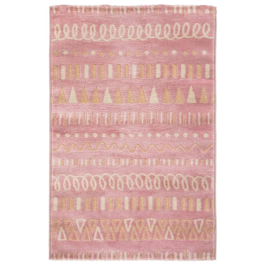 Tapis enfant girly en jute rose