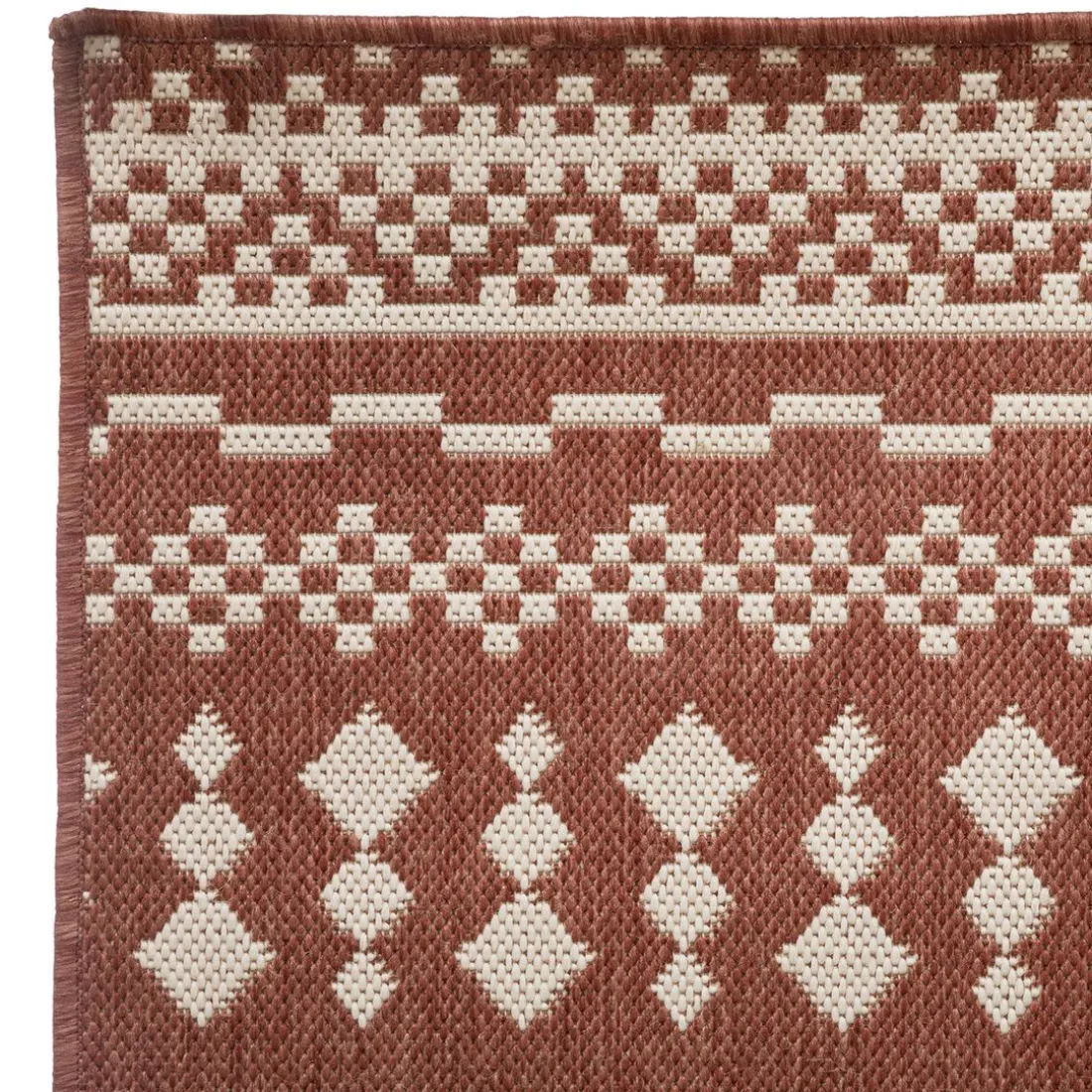 Tapis extérieur et intérieur rose terracotta 120x160