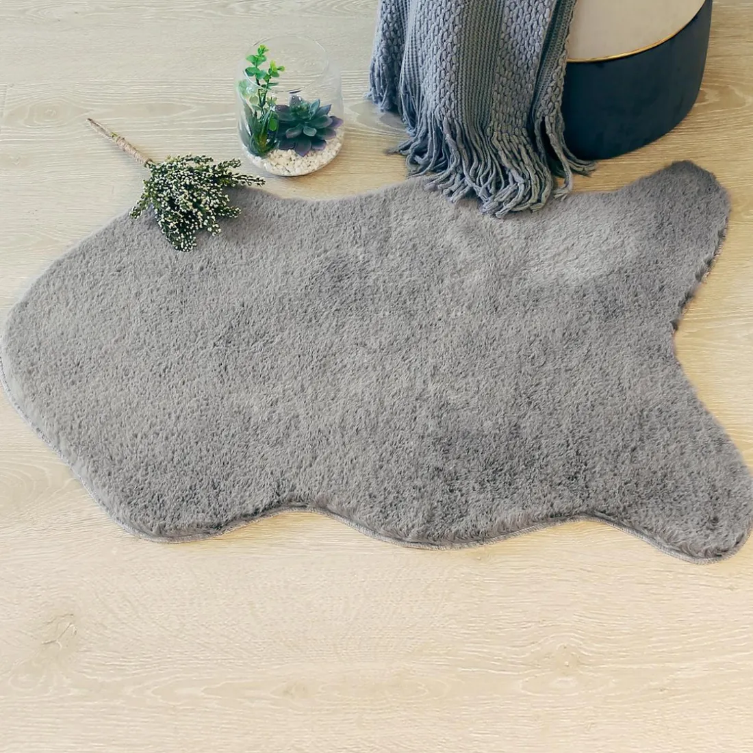Tapis four extra doux gris 60 x 90
