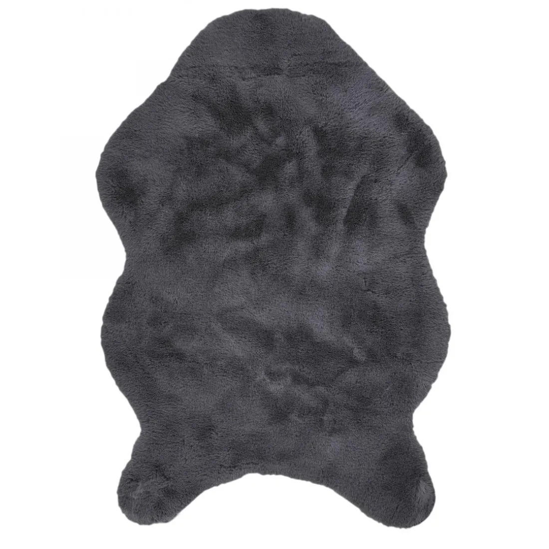 Tapis Imitation Fourrure Poil Fin Gris 60x90cm