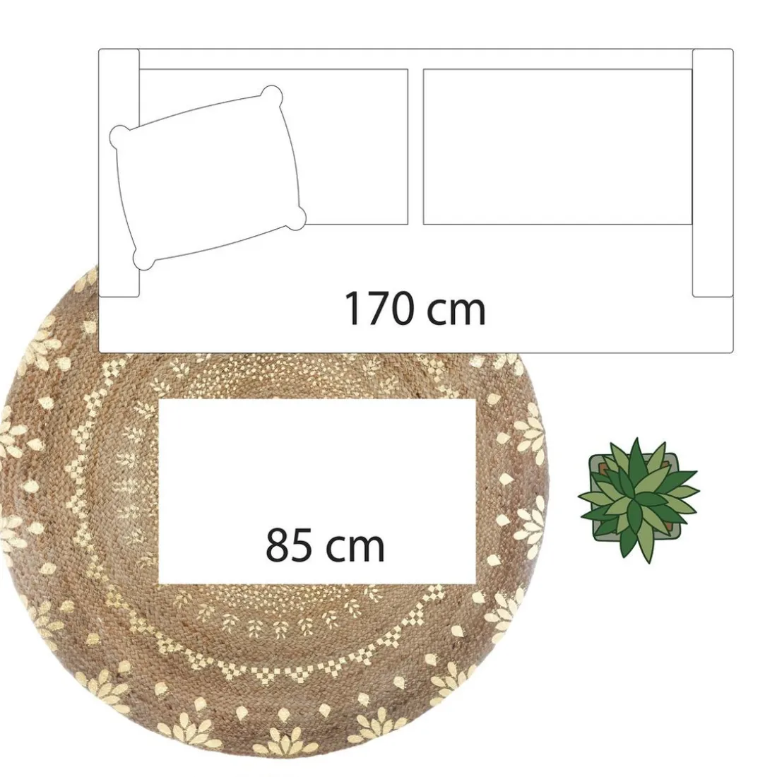 Tapis Juté Doré Brillant