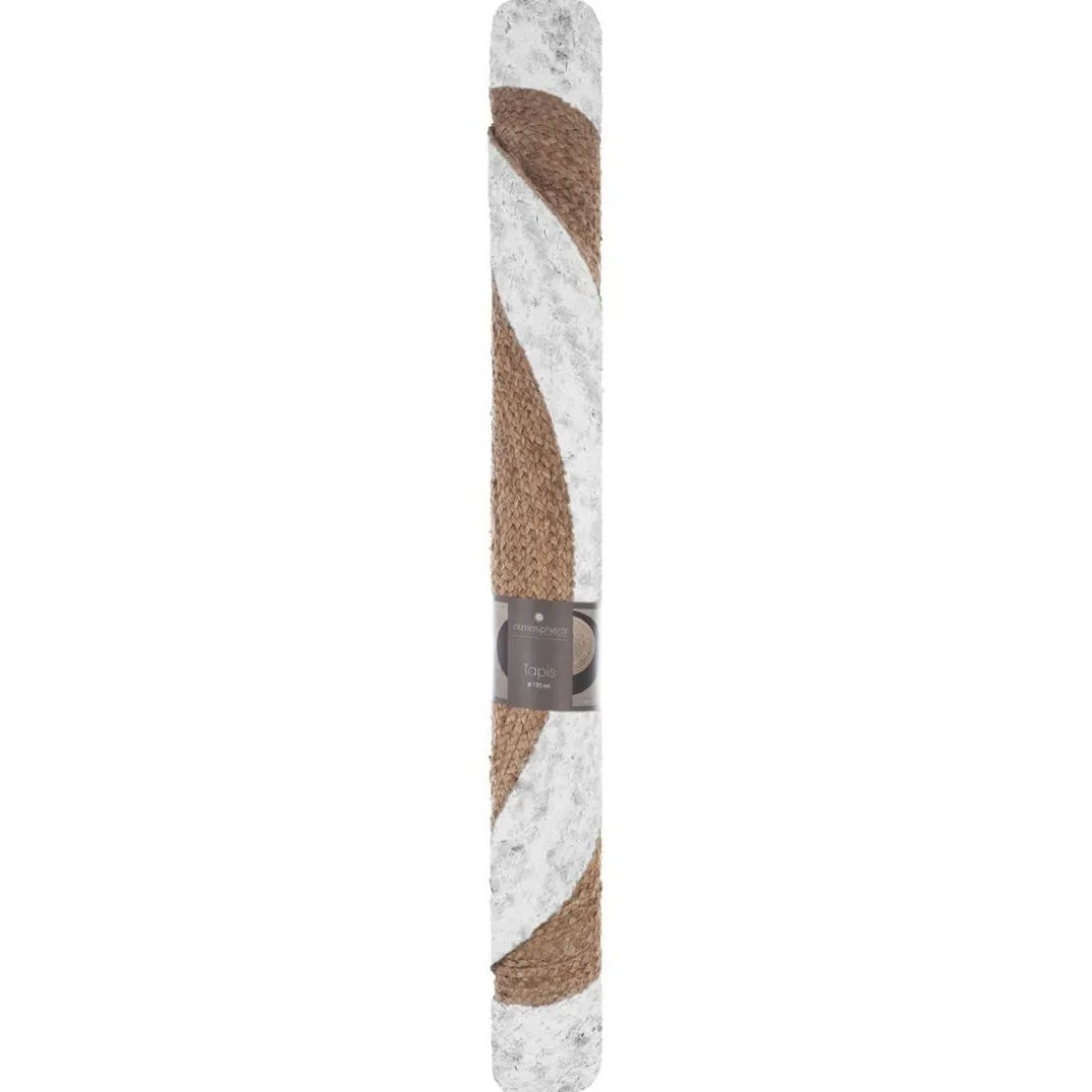Tapis jute bord blanc D120