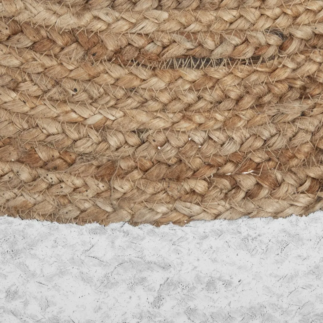 Tapis jute bord blanc D120