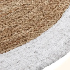 Tapis jute bord blanc D120
