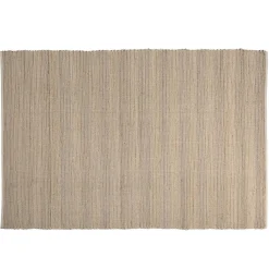 Tapis rectangulaire en jute et coton couleur sable/ivoire/noir QUENTIN