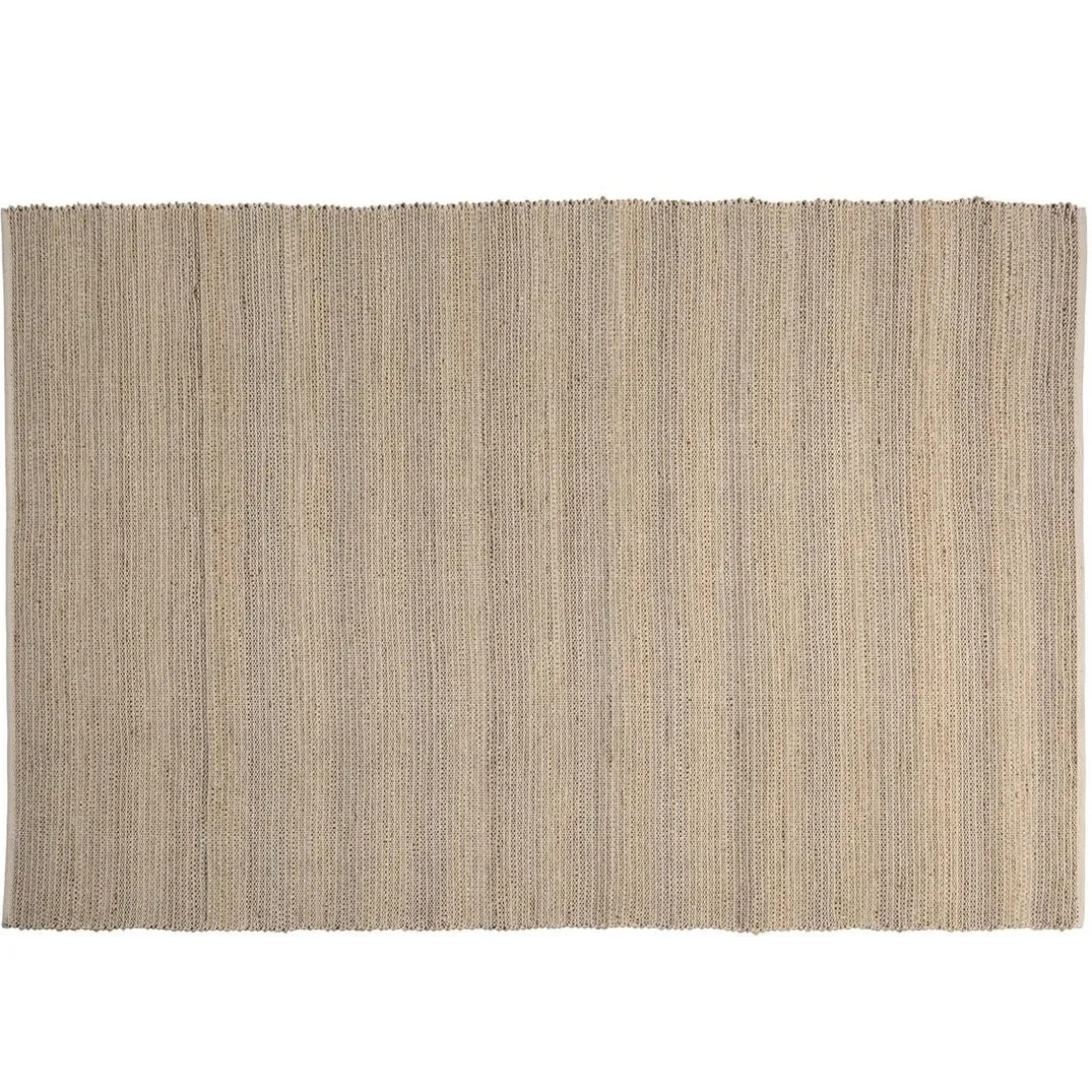 Tapis rectangulaire en jute et coton couleur sable/ivoire/noir QUENTIN