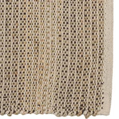 Tapis rectangulaire en jute et coton couleur sable/ivoire/noir QUENTIN