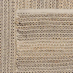 Tapis rectangulaire en jute et coton couleur sable/ivoire/noir QUENTIN