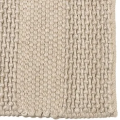 Tapis rectangulaire en laine tissée couleur lin QUENTIN