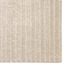 Tapis rectangulaire en laine tissée couleur beige QUENTIN