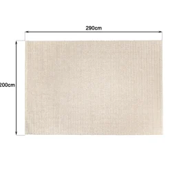 Tapis rectangulaire en laine tissée couleur beige QUENTIN