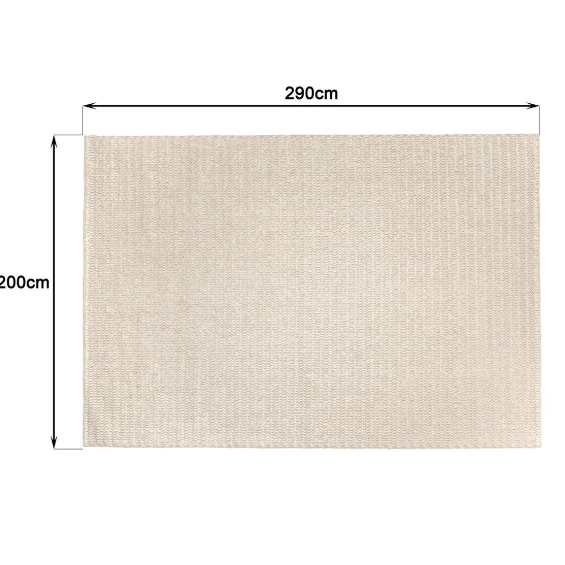 Tapis rectangulaire en laine tissée couleur beige QUENTIN