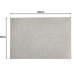 Tapis rectangulaire en laine tissée couleur blanc/gris chiné QUENTIN