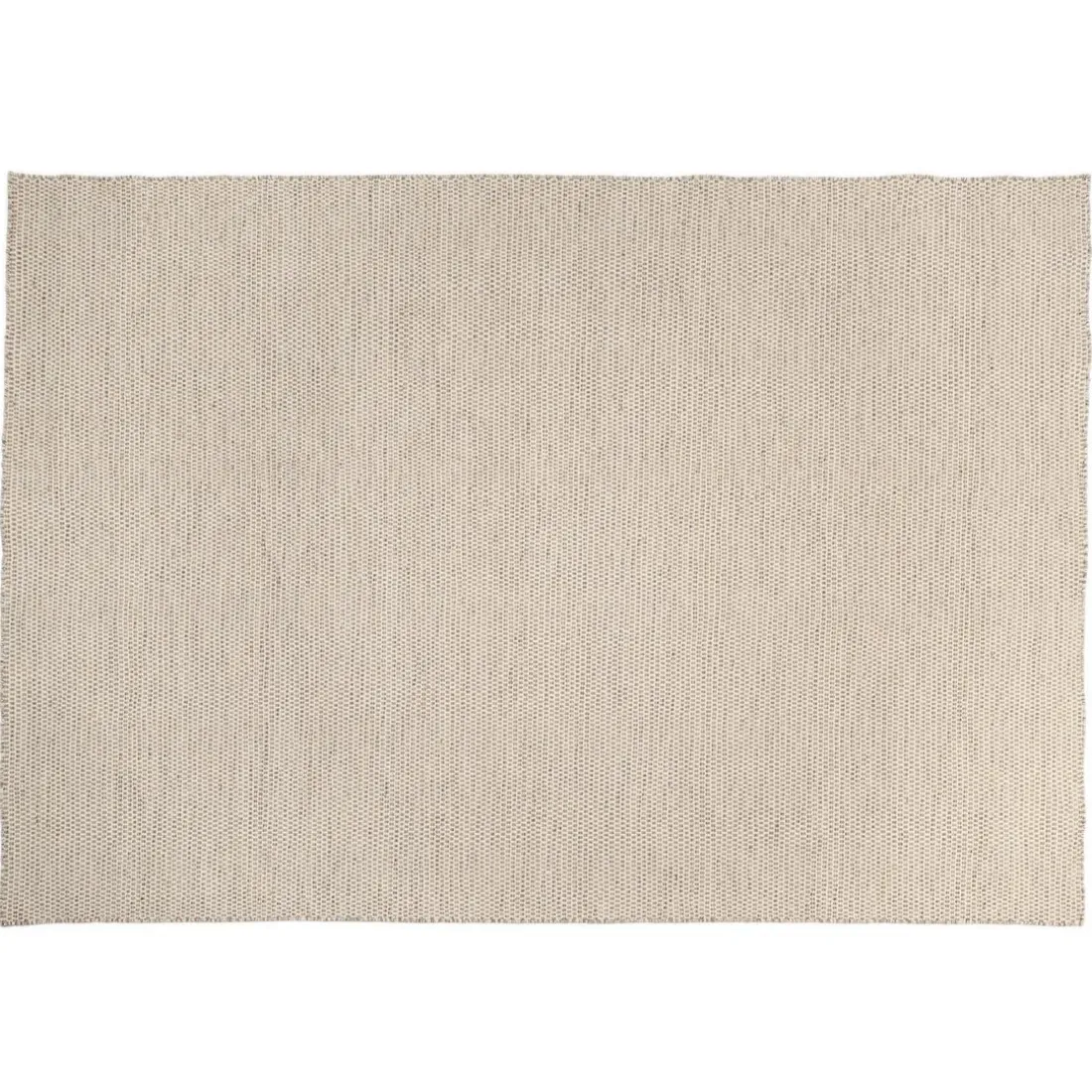 Tapis rectangulaire en laine tissée couleur blanc/marron chiné QUENTIN