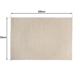 Tapis rectangulaire en laine tissée couleur blanc/marron chiné QUENTIN