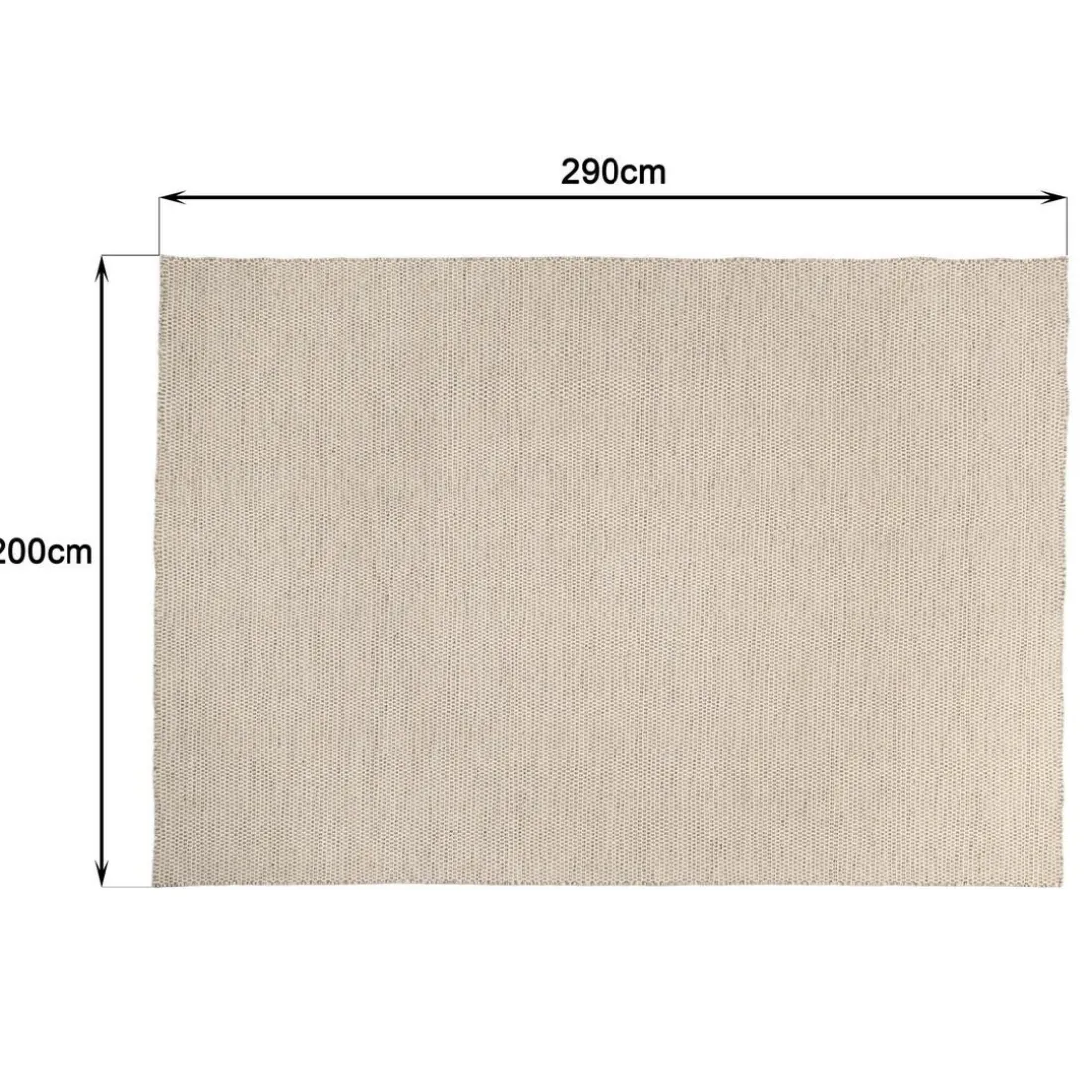 Tapis rectangulaire en laine tissée couleur blanc/marron chiné QUENTIN