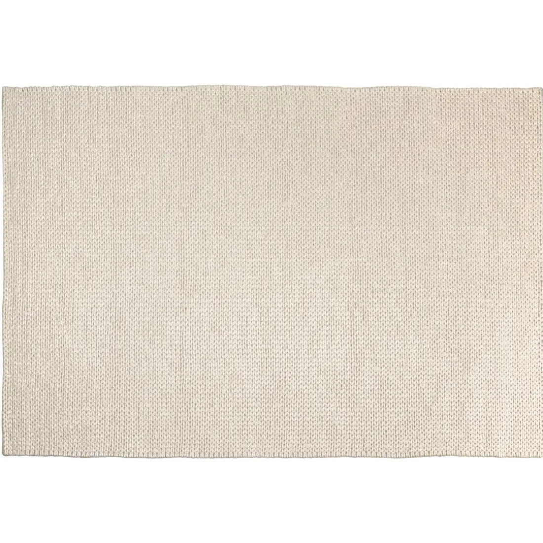 Tapis rectangulaire en laine tissée couleur écru QUENTIN