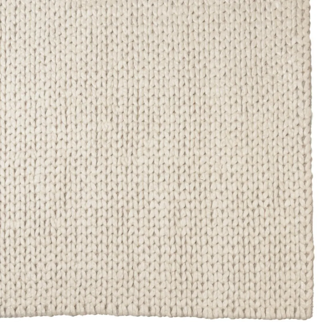 Tapis rectangulaire en laine tissée couleur écru QUENTIN