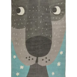 Tapis rectangulaire 100x140 imprimé loup BUGABOO