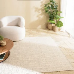 Tapis rectangulaire 160x230cm en coton recyclé couleur ivoire SACHA