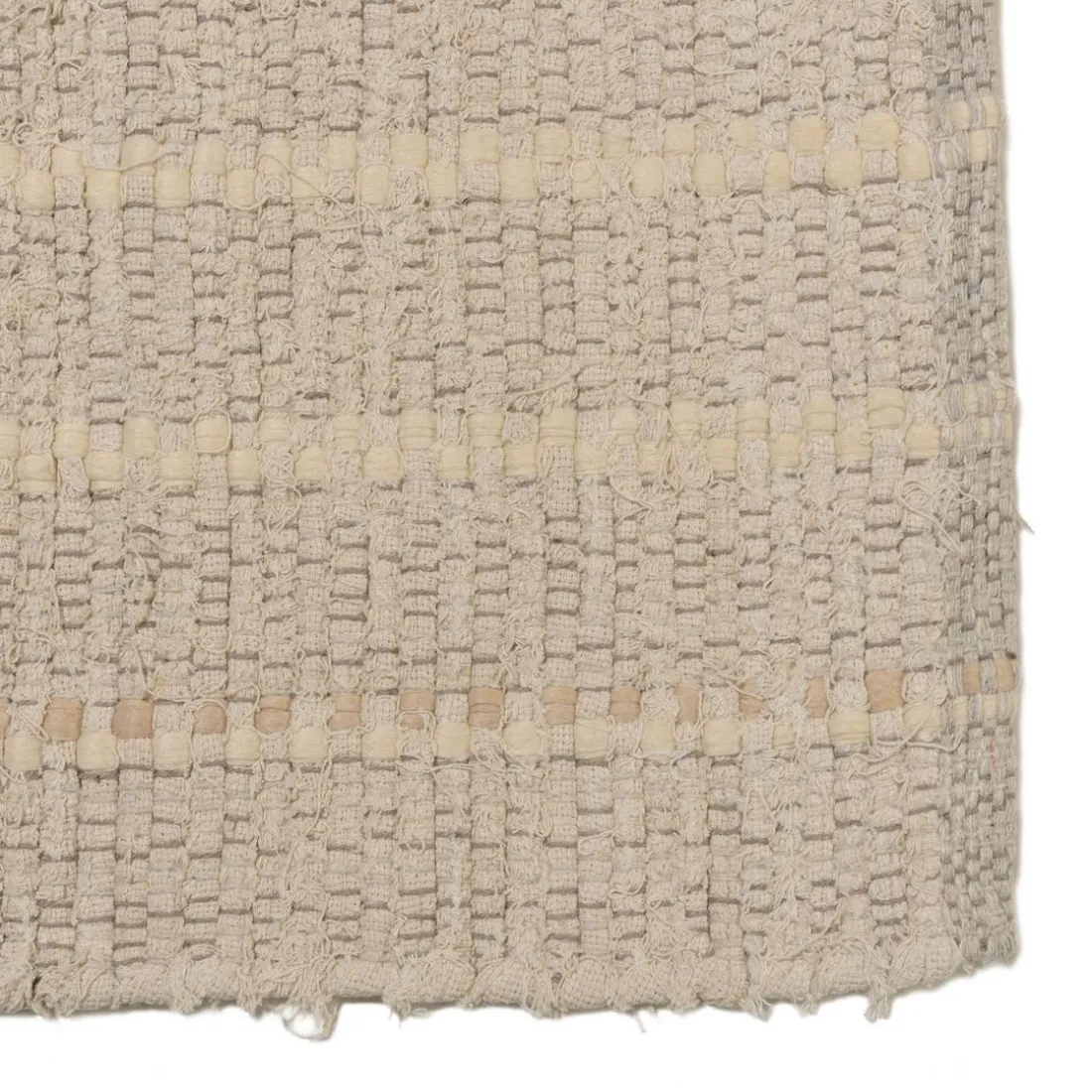 Tapis rectangulaire 200x290cm en coton recyclé couleur ivoire SACHA