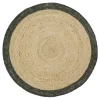 Tapis rond en jute et laine YHUKI olive taille M