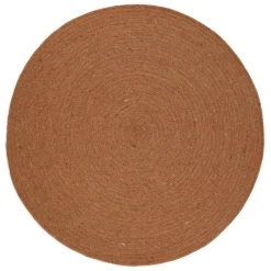 Tapis rond laine feutrée NEETHU marron taille L